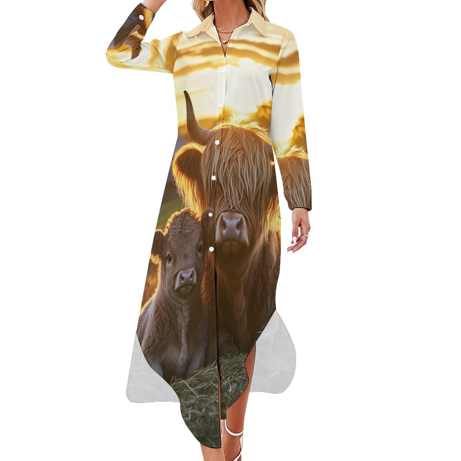 Women's Cattle Brands Print Dress