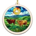 thumbnail image 1 of Highland Cattle Stained Glass Suncatcher Ornament – Ornament Gift for Family, Friends, Men & Women, Christmas 2025 Keepsake, 1 of 6