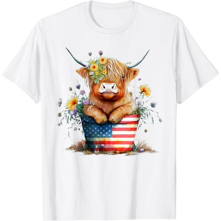 Vintage Patriot Cow Tshirt 4th Of July American Flag Vintage Patriot Cow Tshirt 4th Of July American Flag