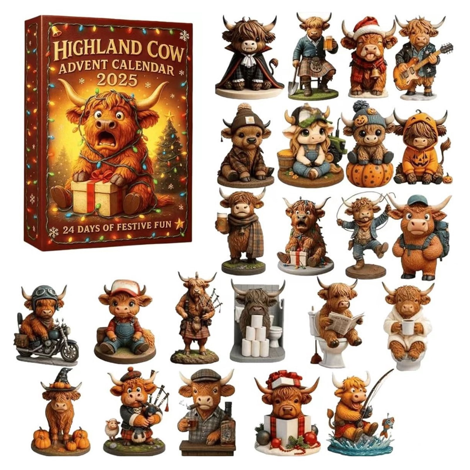 Highland Cow Advent Calendar 2025, Christmas Countdown Highland Cow ...