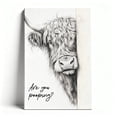 thumbnail image 1 of Highland Cow "Are You Pooping?" Canvas Wall Art, Funny Peeking Cow Bathroom Decor, Humorous Farmhouse Artwork For Toilet, Living Room, Office, Ready To Hang 8*12inch(20*30cm), 1 of 6