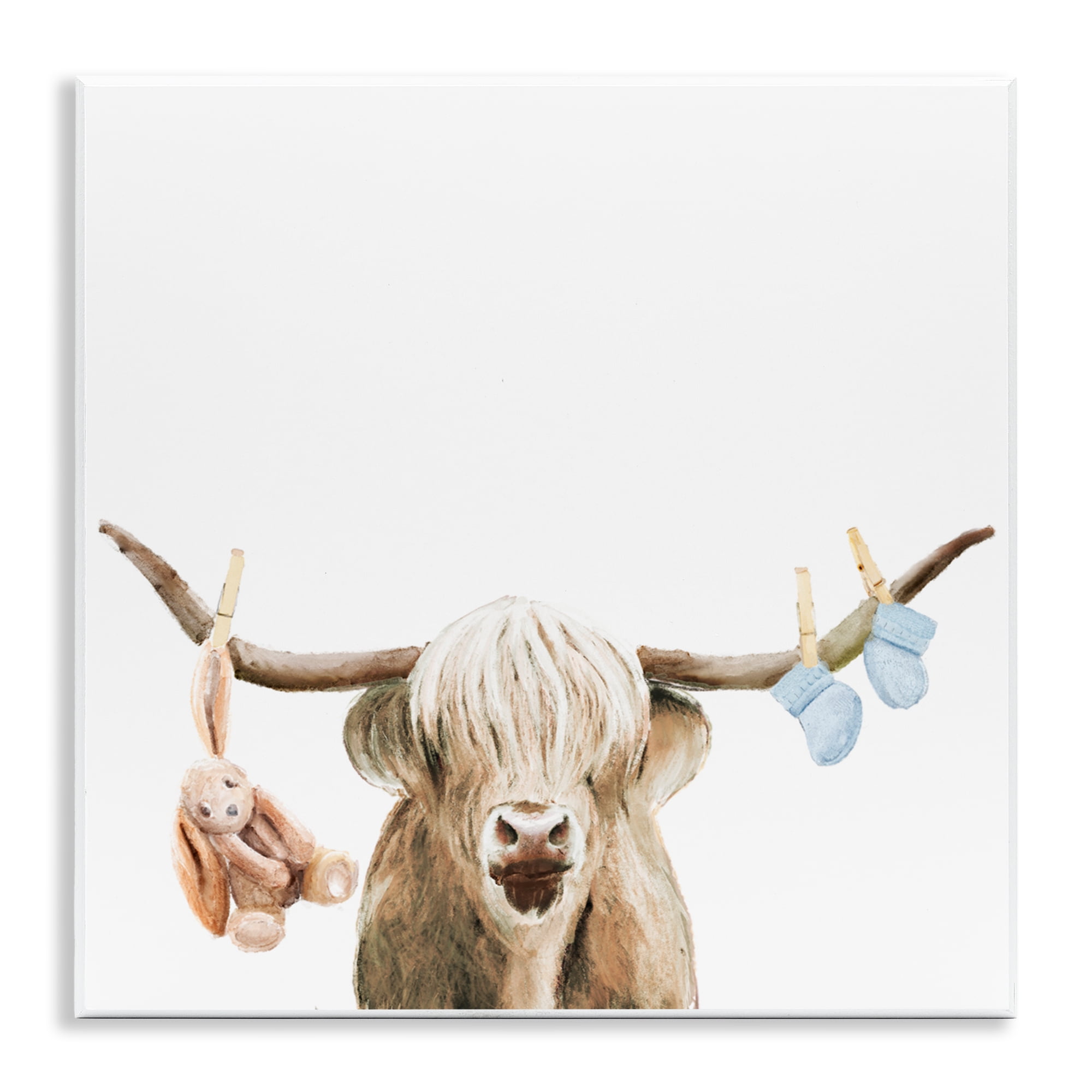 Highland Cow Baby Boy Wall Plaque Art, design by Ali Lynne