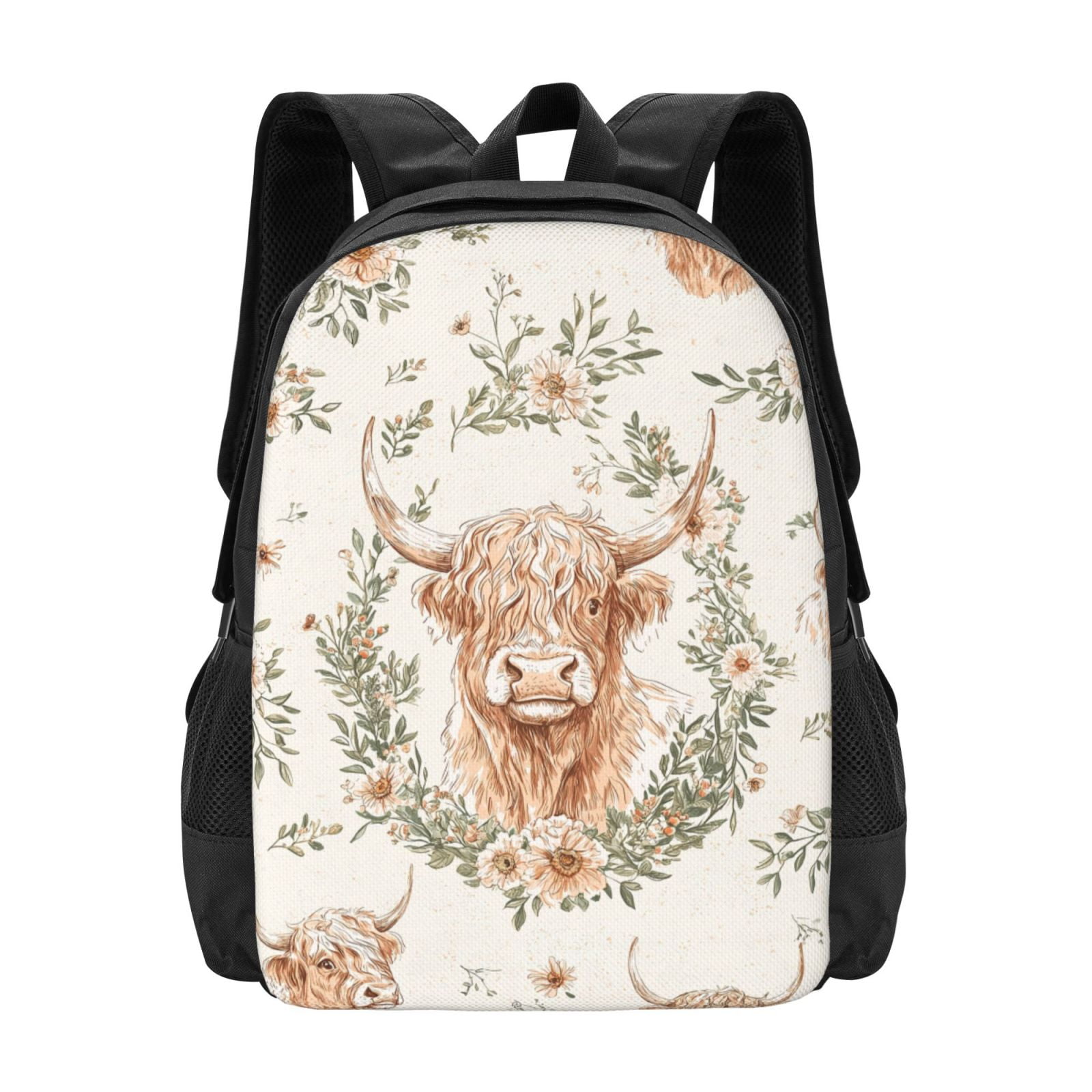 Highland Cow Backpack Lightweight Casual Backpacks Fashion Printed Daypack 16.5"