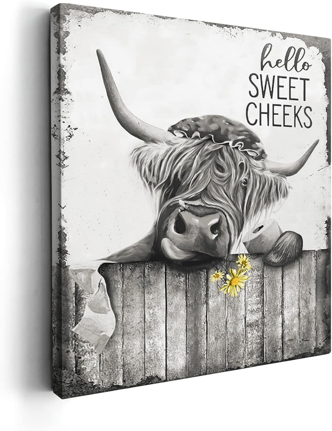 Highland Cow Bathroom Decor Wall Art Funny Highland Cow Farmhouse