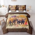 thumbnail image 1 of Highland Cow Bedding Comforter Sets 7 Pieces Watercolor Bull Cattle Bed in a Bag, Western Cowboy Twin Bedding Sets Oil Painting Graffiti Comforter Set, Brown Farmhouse Bedding Sets & Collections, 1 of 4