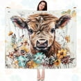 thumbnail image 1 of Highland Cow Blanket 50"X60"Cute Farm Cow Animal Blanket Flannel Throw Blanket Cozy Family Blankets Soft Plush Fleece Blankets Gifts for Women Men Girls, 1 of 6