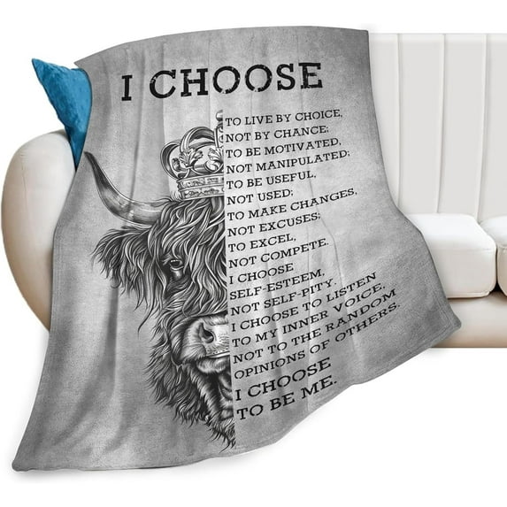 Highland Cow Blanket Cow Throw Blanket Cozy Fleece Flannel Bedding Black and White Highland Cow Gifts for Women Men Boys Girls Adults Lovers Stuff Plush for Couch Sofa Bed Room Decor 60"X80"