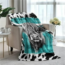 Highland Cow Plush Fleece Blanket, 30x40 Inches, Soft Warm All-Season Throw for Couch, Bed, Sofa, Travel and Camping