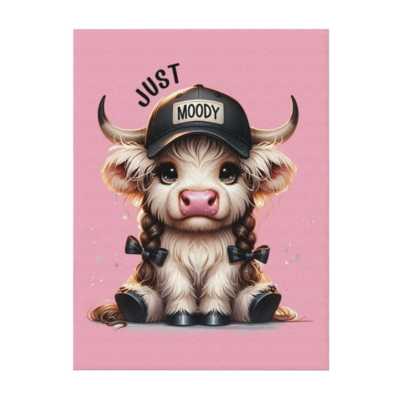 Highland Cow Blanket Girl Gifts Western Farm Animal Flannel Nursery Bed Blankets Soft Lightweight Funny Animal Cow Print Blanket Highland Cow Nursery Bed Decor 50"x60"