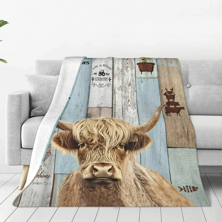 Highland Cow Blanket Highland Cattle Decor Throw Blanket Farmhouse