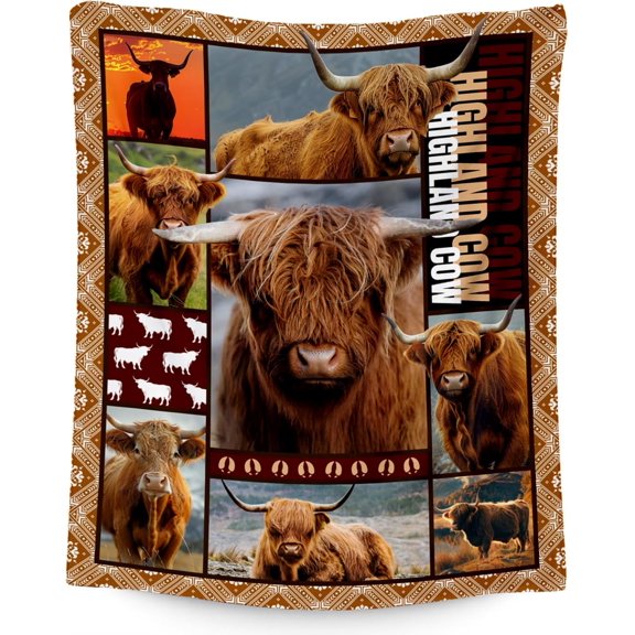 Highland Cow Blanket, Highland Cow Gifts for Women Girls Adults - 30"x40" Kids Throw Blanket for Couch, Office - Soft, Fuzzy & Cozy - Wildlife Home Decor Gifts Ideal