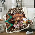 thumbnail image 1 of Highland Cow Blanket Western Throw Blanket 90"x90",Arrow Aztec Fleece Blanket Brown Leopard Print Blankets,Southwestern Geometry Longhorn Bull Farm Animals Farmhouse Decor, 1 of 6