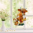 thumbnail image 1 of Highland Cow Butterfly Suncatcher, Highland Cow Stained Glass, Farm Animal Sun Catcher Ornament, Acrylic Window Hanging for Home Garden Farm Gift for Cow Lovers, 1 of 7