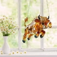 thumbnail image 1 of Highland Cow Butterfly Suncatcher, Highland Cow Stained Glass, Farm Animal Sun Catcher Ornament, Acrylic Window Hanging for Home Garden Farm Gift for Cow Lovers, 1 of 7