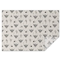 Highland Cow Cactus Triangle Pattern Rectangle Tablecloth 60"x84",Waterproof Polyester Rectangle Table Cloth, Wipeable Spillproof Polyester Tablecloth for Dining, Camping, Indoor and Outdoor