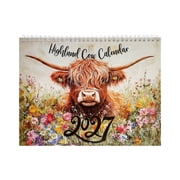 Highland Cow Calendar,Monthly Animal Calendar,Funny Farmhouse Home Office Wall and Desk Calendar 11.02*8.19*0.20IN