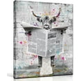 thumbnail image 1 of Highland Cow Canvas Wall Art for Bathroom, Funny Graffiti Bedroom Wall Decor, Black and White Painting for Living Room, Restroom Picture, 12x16 Inch, 1 of 6