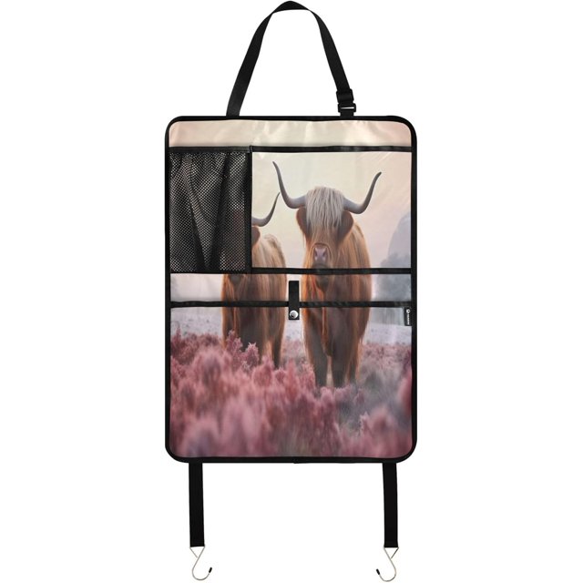 Highland Cow Car Backseat Organizer 2 Pack For Suv, Minivan,Truck Seats