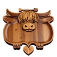thumbnail image 1 of Highland Cow Charcuterie Board, Wooden Rustic Farmhouse Serving Platter, for Hold Meat, Fruit, Vegetables, Cheese, Family Meals, 1 of 6