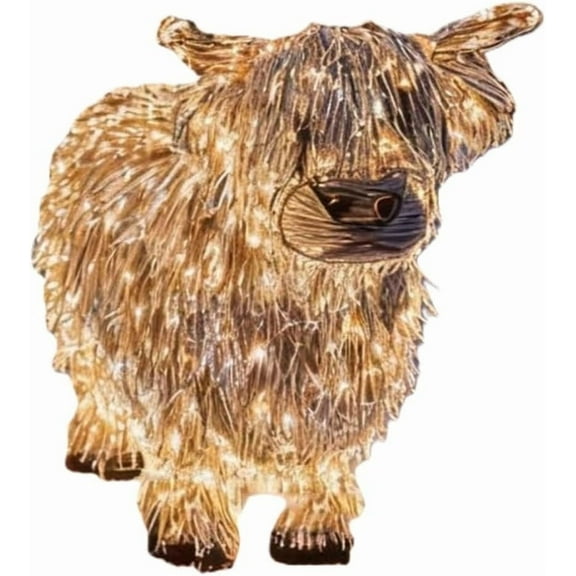 Highland Cow Christmas Decor - Adorable LED Light-Up Outdoor Decorations for the Holiday Season, Highland Cow Lighted Yard Art for Front Gardens, Porches, Farmhouses,and Lawns