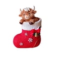 thumbnail image 1 of Highland Cow Christmas Figurine Festive Tabletop Decor, 1 of 5