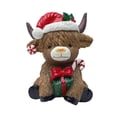thumbnail image 1 of Highland Cow Christmas Figurine, Santa Hat Resin Tabletop Decoration, 1 Pack Hand Painted Cute Holiday Ornament, for Xmas Home Desktop Fireplace Shelf Party Festive Decor Gift, 1 of 5