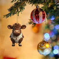 Highland Cow Christmas Hanging Ornaments Christmas Tree Holiday Decoration, Cute Pendant for Home Decor Christmas Decorations 3.15 Inch Multicolor