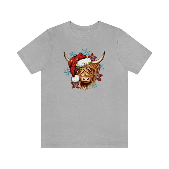 Highland Cow Christmas Shirt Cow Shirt for Women Cattle Cowgirl T-Shirt