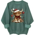 thumbnail image 1 of Highland Cow Christmas Sweatshirt Christmas Highland Cow Sweater Cows Lover Santa Hat Shirts, 1 of 5