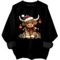 thumbnail image 1 of Highland Cow Christmas Sweatshirt Christmas Highland Cow Sweater Cows Lover Santa Hat Shirts, 1 of 5