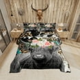 thumbnail image 1 of Highland Cow Comforter Set Cowhide Leopard Print Bedding Set King,Western Animals Quilt Cheetah Animal Hide Longhorn Bull Cattle Duvet Insert,Farm Wildlife Farmhouse Decor Cowboys Gifts for Men, 1 of 5