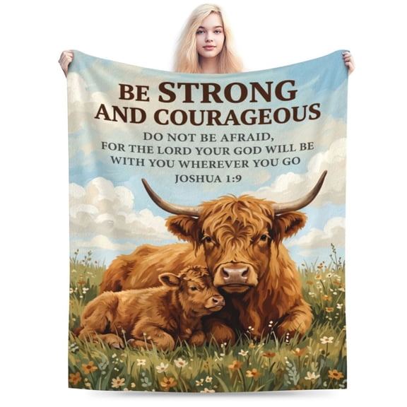 Highland Cow Cozy Warm Throw Blanket - Plush & Durable Throw Blanket Religious Gifts for Mom,Dad,Friends, Daughter 60x50