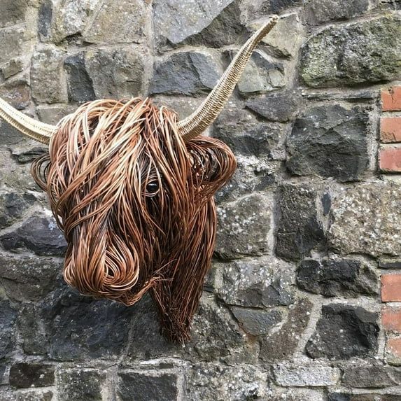 Highland Cow Decor, Resin Highland Cow Head Wall Mounted Decorations, Cute Highland Cow Decor, Bull Head Wall Decor Wall Art, Animal Heads Wall Sculptures Decor Gifts