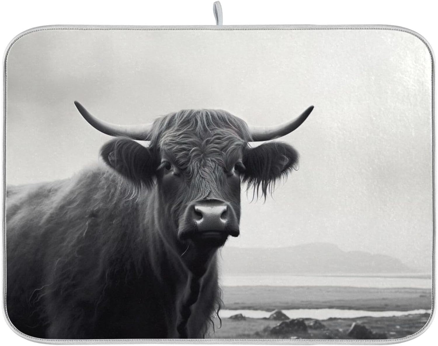 Highland Cow Dish Drying Mat for Kitchen Counter, Ultra Absorbent ...