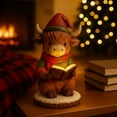 thumbnail image 1 of Highland Cow Figurine - Christmas Night Light Decor, 5.9 Inch Cute Highland Cow Led Christmas Desktop Decor for Holiday Ambiance, Decorative Accent Living Room, Bedroom, Bedside Table (1PC, B), 1 of 8
