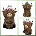 thumbnail image 1 of Highland Cow Figurine Highland Cow Bathroom Decor Cute Highland Cow Resin Statue Farmhouse Decor for Home Kitchen Office Bathroom Shelf Tiered Tray and Desk, 1 of 5
