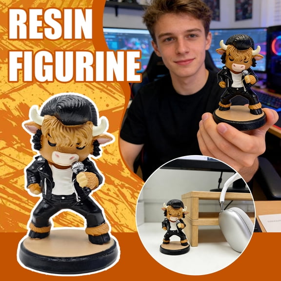 Highland Cow Figurine Highland Cow Bathroom Decor Lovely Highland Cow Art Figurine Rustic Farmhouse Decor for Home Garden Living Room Kitchen Office and Tabletop