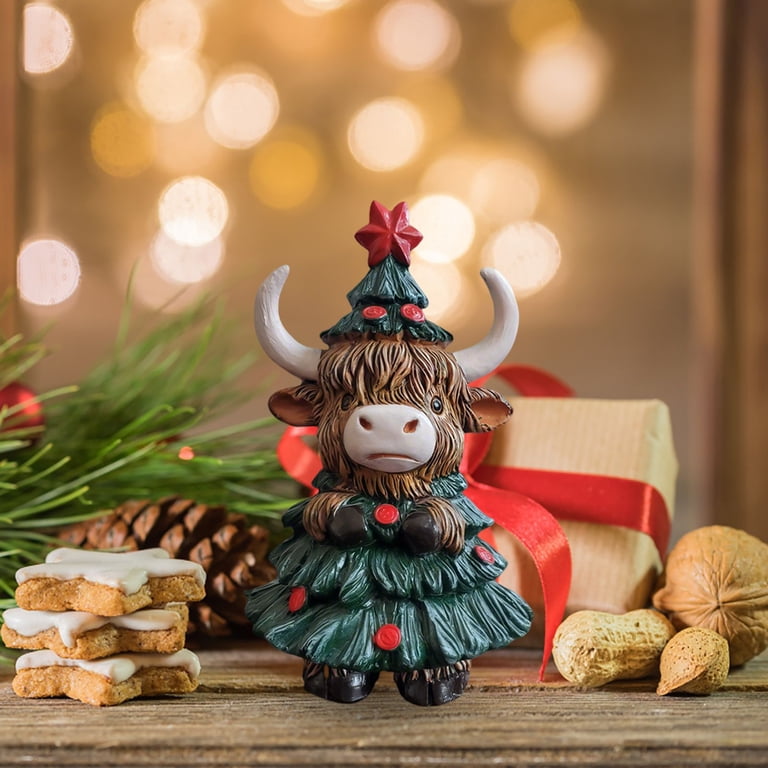 Highland Cow Figurines Pumpkin Christmas Tree Highland Cow Gnomes