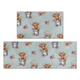 thumbnail image 1 of Highland Cow and Flower Print Anti Fatigue Kitchen Rugs Set Of 2, Non Slip Washable Decorative Floor Mats for Kitchen Sink Laundry, 17"x30" and 17"x47", 1 of 6
