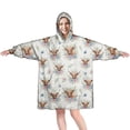 thumbnail image 1 of Highland Cow Flower Wreath Pattern Wearable Oversized Blanket,Wearable Blanket Hoodie for Adults,Cozy Hooded Blankets with Super Pockets,Super Warm Fuzzy Pullover for Women & Men, 1 of 6