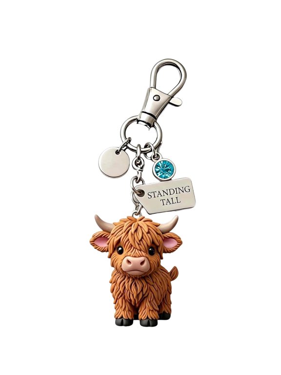 Highland Cow Gifts Acrylic Highlander Cow Keychain Accessories Gifts For Cowgirl Bag Charms Remind The Power Of Silences Every Day Dec