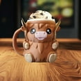 thumbnail image 1 of Highland Cow Ice Pint Holder, Ice Cream Pint Holder, Cute Animal Ice Cream Cooler Container Leak-proof Popsicle Comfortable Beer Can Cup, Gift for Highland Cow Lovers (LIGHT BROWN), 1 of 6
