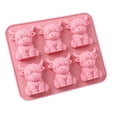 thumbnail image 1 of Highland Cow Ice Tray,6 Cavity Silicone Ice Molds,Reusable Silicone Ice Tray for Drinks, Cocktails,Bar and Party Use,Pink, 1 of 9