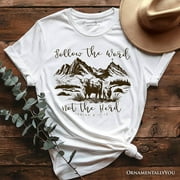 ORNAMENTALLYYOU Highland Cow Isaiah 8:11-13 Christian T-Shirt, Follow the Word Not the Herd Bible Verse Western Tee