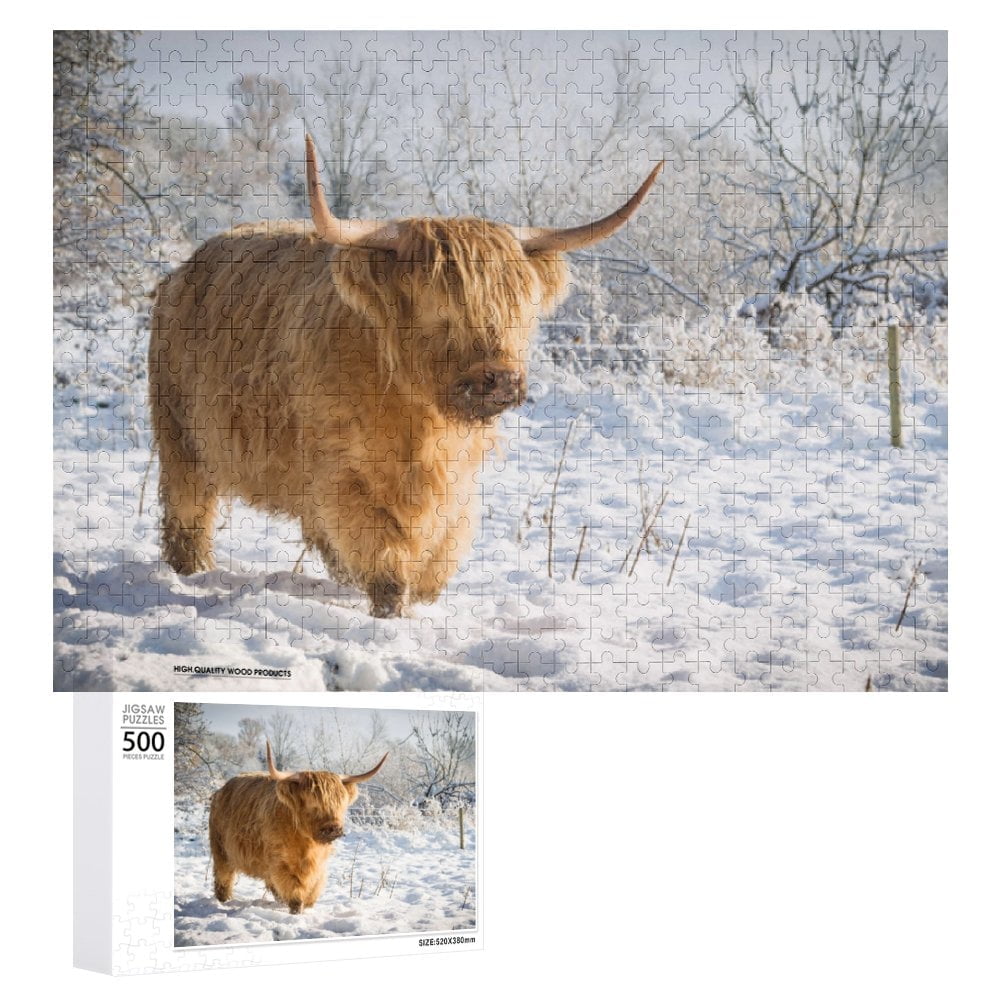 Highland Cow Jigsaw Puzzles 1000 Pieces for Adults, Large Format Jigsaw