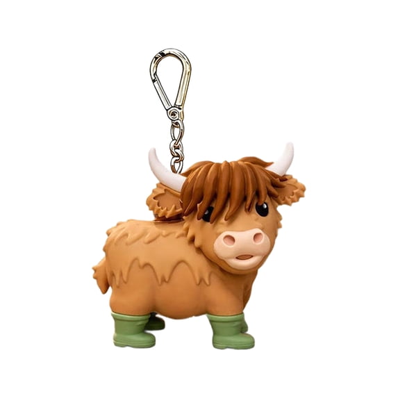 Highland Cow Keychain, Highland Cow Hand Sanitizer Holder & Keychain, Refillable Sanitizer Holder for Backpack Daily Use