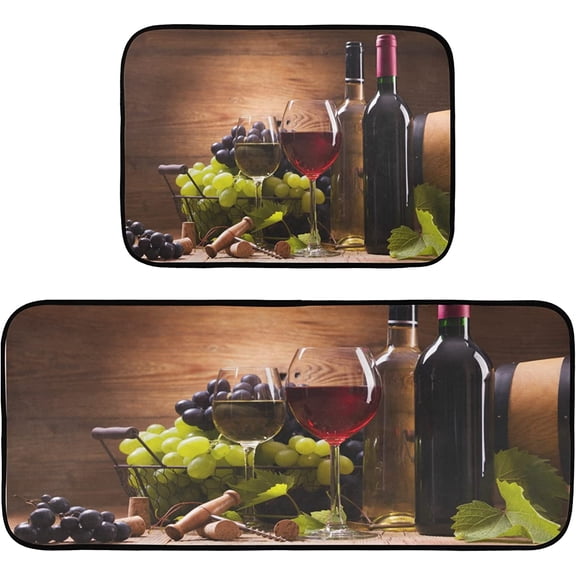 Highland Cow Kitchen Mat Set of 2 Anti-Fatigue Kitchen Rug Set Non Slip Foam Cushioned Kitchen Runner Rugs and Mats Comfort Standing Mat for Office Laundry Home Decor