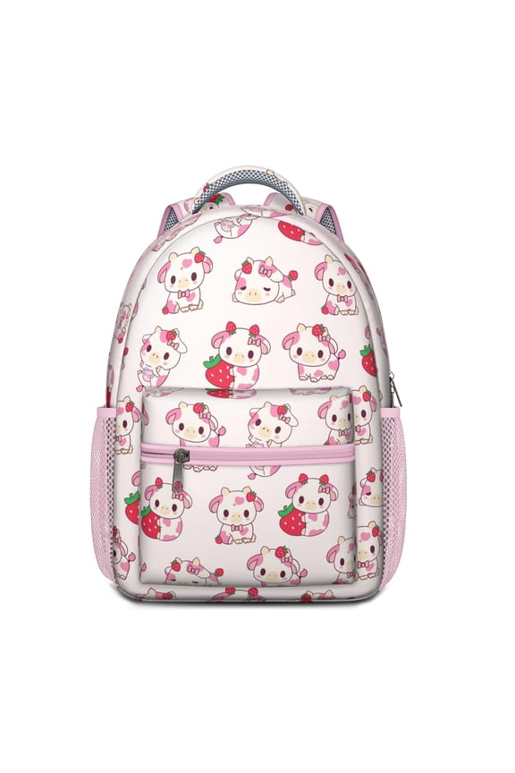 Highland Cow Lovers Backpack – Adorable Bull and Buffalo Print Pattern Schoolbag with Rustic Farm Design