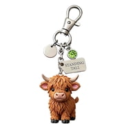 Highland Cow May Keychain, Cute Animal Keychain Pendant, Unisex, Wallet, Backpack, Mobile Phone, Car, Christmas Gift August.