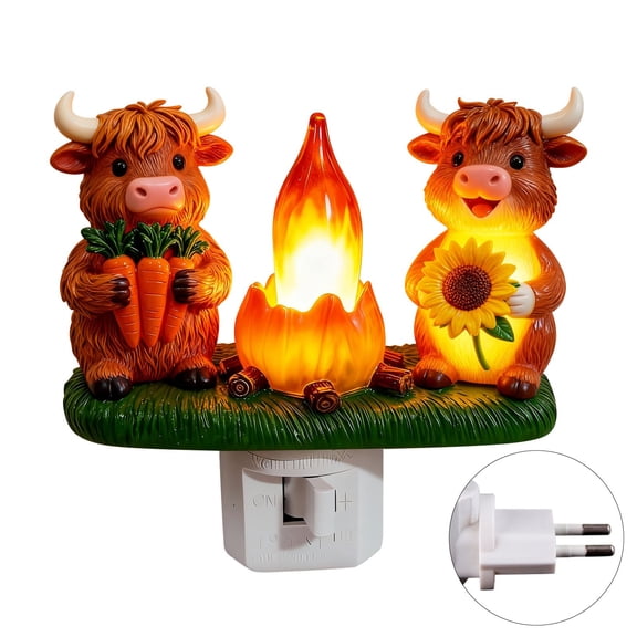 Highland Cow Night Light Cow Night Light Cute Animal Desk Lamp with Soft Glow for Kids Bedroom Nursery Gnoleg Home Decor